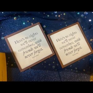 HANDCRAFTED IN NYC GLASS WOOD 2 Coasters
